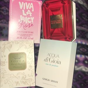 Four sample perfumes